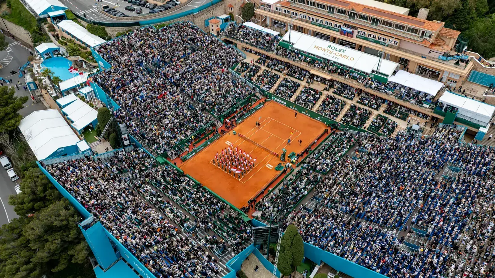 Le Rolex Monte-Carlo Masters photographié depuis les airs